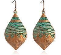 Zszkoz Bohemian National Style Earrings For Women Handmade Retro Boho Teardrop Dangle Drop Statement Earrings Creative Jewelry Gifts, S, Metal, No Gemstone