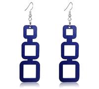 Zszkoz Bohemian Natural Wooden Earrings for Women Girls Vintage African Ethnic Hollow Out Wooden Square Earrings Lightweight Wood Geometric Dangle Drop Earrings Jewelry Gifts, Wood