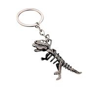 Zszkoz Creative Dinosaur Keychain Fun Metal Skull Dino Keychain Car Key Pendant for Men Women Cute Key Ring Gifts, Gun Black, S