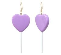 Zszkoz Cute Heart Candy Resin Lollipop Earrings for Women Acrylic Candy Geometry Dangle Earrings Jewelry 80s 90s Valentine's Day Gift, S, Acrylic, No Gemstone