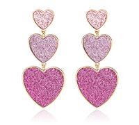 Zszkoz Heart Earrings Taylor Heart Earrings Pink Heart Earrings Red Heart Earrings Cute Love Dangle Earrings for Women Girls, Zinc
