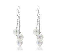 Zszkoz Sparkly Disco Earrings for Women 70's Rave Disco Ball Earrings Party Prom Glass Crystal Drop Dangle Earrings, S, Resin, No Gemstone