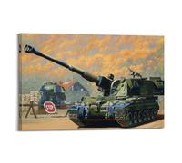 ZSZWHJ British Military Vehicle Poster AS-90 155mm Self-Propelled Howitzer Poster Decorative Painting Canvas Wall Posters And Art Picture Print Modern Family Bedroom Decor Posters 16x24inch(40x60cm)