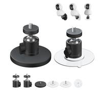 ZT-NET 24lb Magnetic Camera Mounting Base with Mini Ball Head, Super Strong Rubber Coating Neodymium Magnet with 1/4’’-20 Male Thread Stud for Mobile/Security Cameras (2 Pack, Black)