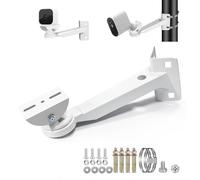 ZT-NET Security Camera Corner Pole Mounting Bracket Universal Adjustable 90 Degree External Wall Angle Arm Mount for Dome/IP/CCTV/Bullet and PTZ Cameras Indoor and Outdoor Iron White