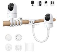 ZT-NET Security Camera Flexible Clip Mount for Ring, Blink, Eufy, Google Nest, Wyze, and Arlo Indoor Outdoor Camera and Other Cameras with 1/4 Threaded Hole, No Tools or Wall Damage, White