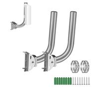 ZT-NET Stainless Steel Wireless Bridge Mount Bracket, Heavy Duty Pole & Wall Mount for Point-to-Point AP Antenna CPE, Universal Adjustable Mounting Kit for Outdoor Access Point, 2-Pack