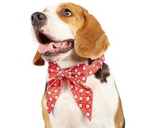 ZTA Dog and Cat Collar with Bowtie Red Santa Christmas Collars Plastic Buckle Adjustable Collars for Dogs Cats (S)