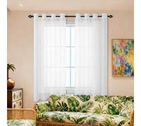 ZTAOPSH Sheer Curtains 150 x 235 cm Semi Transparent Semi Transparent Voile Super Soft for Kitcken Living Room Bedroom Window Treatment, White