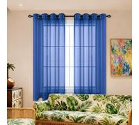 ZTAOPSH Sheer Curtains 330 x 235 cm Semi Transparent Semi Transparent Voile Super Soft for Kitcken Living Room Bedroom Window Treatment, Navy Blue