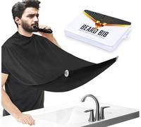 ztarraum Beard Bib Beard Apron, Beard Gather，Shaving and Trimming, Non-Stick Grooming Cloth with 2 Suction Cups, Best Gifts for Men,Valentine's Day Gift, Black, SIZE5