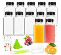 ztarraum Juice Bottles-250ml Plastic Shot Bottles With Lids,Reusable Empty Clear Bottles For Juice,Milk, Shakes, Smoothies, Water And As Gifts