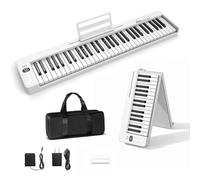ZTBGY 61 Key Piano Keyboard, Foldable Digital Piano with Bluetooth [rechargeable/touch Sensitive/semi Weighted] Portable Piano Keyboard, Suitable for Beginners, Teenagers, and Adults