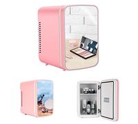 ZTBGY Beauty Mini Fridge with Light Up Mirror,Vanity Mirror Touch Light Car Mini 5L Refrigerator, Portable Small Fridge for The Office, Bedroom, Car, Travel, Skincare & Cosmetics