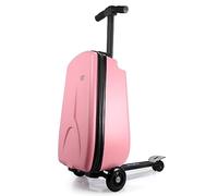 ZTBGY Children's/Adult Foldable Aluminum Trolley Case, Pink, 22L, Waterproof, Scratch Resistant, Adjustable Handle, 2-Wheel In-Line Skate, 51cm x 29cm x 21cm