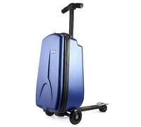 ZTBGY Children's/Adult Scooter Luggage, Foldable Aluminum Trolley Case, Suitable for Business and Student Boys and Girls' Travel Luggage, Scooter Children's Luggage (Blue)