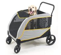 ZTBGY Extra Large Dog Stroller Pet Stroller Foldable Within 154lbs Medium Large Multiple Dogs with Rotating Front Wheels Rear Brakes, Portable Cat Puppy Cart Carrier Travel Carriage Wagon