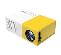ZTBGY Mini Projector, Portable Cartoon Projector, Children's Gift, Outdoor Movie Projector, Suitable for Home Cinema Movies, with HDMI USB Interface and Remote Control (Yellow and White)