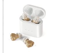 ZTBGY Personal Sound Amplifier Headphones,Mini Fashion Clear Sound Rechargeable Voice Enhancer Device Personal Audio Amplifier,with Intelligent Noise Reduction,3 Pair Soft Silicone Earplugs (Gold)