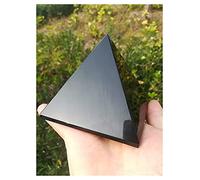 ZTBH Meteorite 4-10cm Black Obsidian Healing Pyramid Natural Mineral Triangled Crystal Point Crystal (Size : 8cm)
