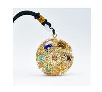 ZTBH Orgone Pendant Natural Lapis Lazuli Resin Pendant, Orgonite Pendants 7 Chakras w/Crystals Stones Orgone Pendant