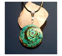 ZTBH Orgone Pendant Orgonite Pendant Turquoise Natural Crystal Quartz Energy Chakra 7 Chakras w/Crystals Stones Orgone Pendant