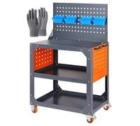 ZTCHSENZT 3-Tier Rolling Tool Cart With Mesh Panel & Storage Box - Cnc Tool Holder Transfer Cart On Wheels For Mechanics Garage & Warehouse,