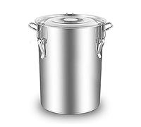ZTCHSENZT 40×60CM Stainless Steel Stock Pot with Lid & Buckle - Multi-Function Soup Barrel for Household & Commercial Use, Ideal for Gas Stove Cooking,40×60CM