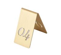 ZTCHSENZT Brass Tent Style Table Numbers Restaurant, Cutout Vertical Brass Number Plate, 40X65Mm Stackable Place Cards Wreception Restaurant Party Cafes Bars Table Signs/Color/Numb(Color-Number 4)