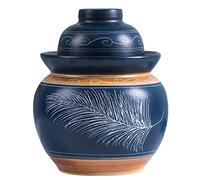 ZTCHSENZT Ceramic Jar, Ginger Jars Ceramic Jar, Vintage Ceramic Chinese Style Storage Jar - Blue Traditional Chinese Porcelain Pickle Jar, Ceramic Fermentation Crock Pickling Pot,F,I4