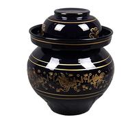 ZTCHSENZT Ceramic Jar, Ginger Jars Ceramic Jar, Vintage Ceramic Chinese Style Storage Jar - Bluie, Ceramic Fermentation Crock Pickling Pot,Fermenting Jar With Water Seal Airlock L,I4