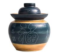 ZTCHSENZT Ceramic Jar, Ginger Jars Storage Jar - Blue Traditional Chinese Porcelain Pickle Jar, Ceramic Fermentation Crock Pickling Pot,Fermenting Jar With Water Seal Airlock Lid,I4