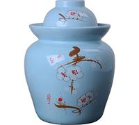 ZTCHSENZT Ceramic Jar, Ginger Jars Style Jar - Plum Blossom Traditional Chinese Porcelain Pickle Jar, Ceramic Fermentation Crock Pickling Pot, Fermenting Jar With Water Seal Airlo,I4