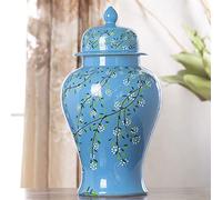 ZTCHSENZT Ceramic Jar, Ginger Jars Style Storage Jar - Decorative Jars With Lids Ginger Jar VGASHe Blue VGASHe With Lid Porcelain VGASHe Ceramic Jar Ginger Jars,I4