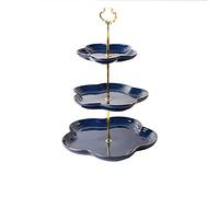 ZTCHSENZT Dinner plate Fruit Basket Light Luxury Ceramic Fruit Plate European-style Three-layer Dessert Plate Cake Dessert Table Multi-layer Pastry Living Room Fruit Bowl,Gold