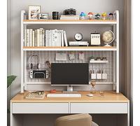 ZTCHSENZT Dorm Desk Bookshelf Multipurpose Storage Hutch Desk Shelf Adjustable Display Shelf Rack for Home Dorm Office Supplies,White-95 * 98cm