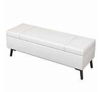 ZTCHSENZT Folding Entryway Storage Stool, Shoe Changing Stool, Folding Seat Cushion, Faux Leather Sofa Stool, 150Kg Load Capacity, 80Cm Long,Wei?