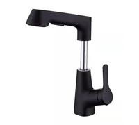 ZTCHSENZT Gray Liftable Seven-Character Brass Dual-Use Pull-Out Faucet For Bathroom Washbasin, Gray Square,Black