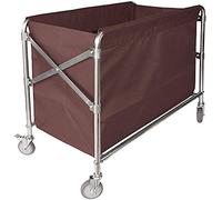 ZTCHSENZT Kitchen Movable Trolleys Foldable Laundry Trolley Cart Hotel Cleaning Service Hamper,Brown
