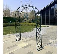 ZTCHSENZT Large Black Metal Garden Arch White Trellisng Square Tubular Arbour for Roses Climbing Plants Wbench Decoration Arch 140/220/260/300/340 cm Wide/Black/W300 * H230Cm,Green-W180 * H230Cm