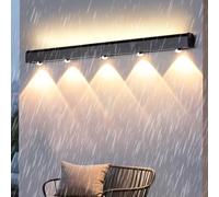 ZTCHSENZT Led Outdoor Wall Ip65 Waterproof Modern Wall Sconces Black Long Rectangular Design Wall Lamps Aluminum With Spotlight For Pathway Hallway Terrace Bath,Warm Light-60cm