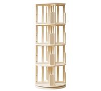 ZTCHSENZT Rotating Solid Wood Bookshelf, Multi-Tiered Design for Adults, Thick Stable Construction, Ideal for Living Room, Bedroom, Office, Classroom - White, 161 x 45.5 cm,Wei?-130 * 45.5cm