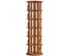 ZTCHSENZT Rotating Solid Wood Bookshelf, Multi-Tiered Design for Adults, Thick Stable Construction, Ideal for Living Room, Bedroom, Office, Classroom - White, 161 x 45.5 cm,Holzfarbe-193 * 45.5cm