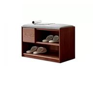 ZTCHSENZT Shoe Bench Shoe Changing Stool Nordic Oak Can Sit Shoe Cabinet Home Double Shelf Footstool Modern Minimalist Soft Bag Wearing Shoe Stool Hallway Storage Bench,B-Small