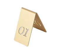 ZTCHSENZT Table Numbers Cards Signs Wedding, Brass Tent Style Restaurant, Cutout Vertical Brass Number Plate, 40×65Mm(Number 1)