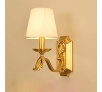 ZTCHSENZT Wall Light All Copper Country Wall Lamp Bedside Bedroom - Aisle Modern Room Simple Brushed Gold Finish Fabric Shade Living Room Dining Room Loft Single Head LED Home Deco