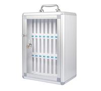 ZTCHSENZT Wall-Mounted Cell Phone Holder Aluminum Alloy Storage Cabinet With Lock And Handle Secure Classroom For Phones 26.5X19X38.5Cm Ideal For Factories And Schools,26.5 * 19 * 38.5Cm