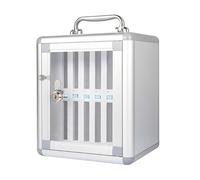 ZTCHSENZT Wall-Mounted Cell Phone Holder Aluminum Alloy Storage Cabinet With Lock And Handle Secure Classroom For Phones 26.5X19X38.5Cm Ideal For Factories And Schools,21 * 19 * 27.5Cm