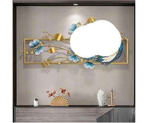 ZTDPHZ Creative Big Wall Clock and Ginkgo Leaf Design for Living Room, Bedroom and Kitchen 32.7 inch