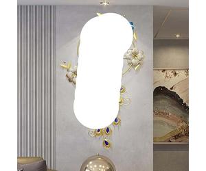 ZTDPHZ Large 3D Peacock Wall Clock,Modern Metal Art Wall Decor for Living Room Cafe Restaurant Decoration Wall Watches,62 * 102 cm